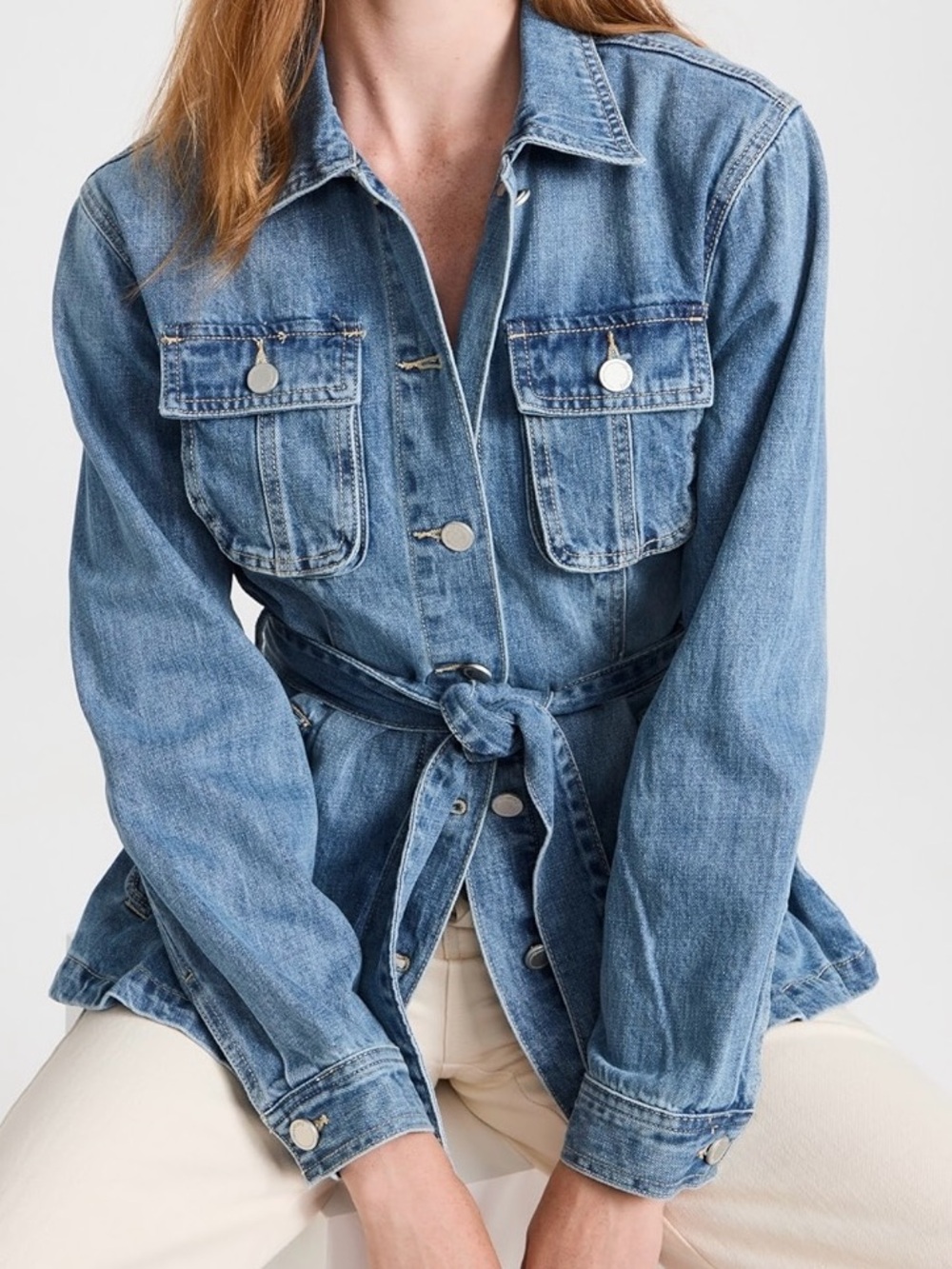 BlankNYC "Left on Read" Denim Belted Jacket – Size Medium